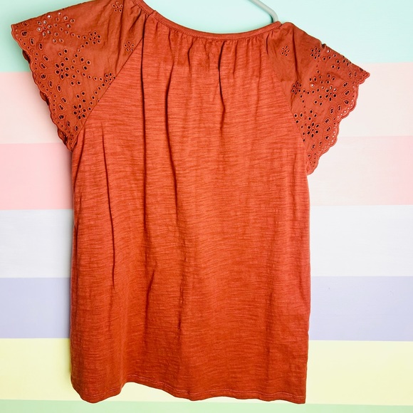 Oshkosh girls blouse eyelet flutter sleeves size 12 - Picture 3 of 4